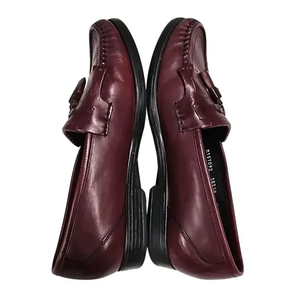 Hush Puppies Vtg Burgundy Leather Kiltie Tassel Loafers Men’s Size 7 Dress Shoe